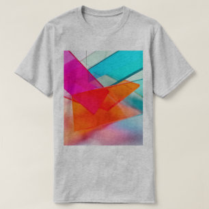 Camiseta Paneles de vidrio geométricos modernos neón brilla