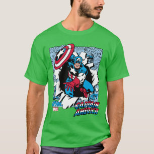 Camiseta Paneles divertidos de cómics del Capitán América