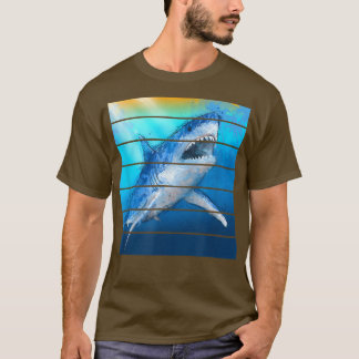 Camiseta Paneles gráficos de fotos de tiburones de moda