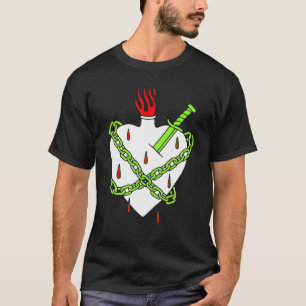 Camiseta Pañera Plantada En El Corazón Blanco Con Una Llama