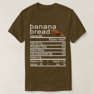 Camiseta panes bananeros Etiqueta de datos nutricionales