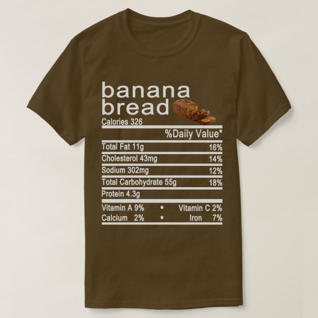 Camiseta panes bananeros Nutrición Etiqueta de datos (Diseño del anverso)