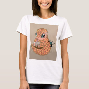 Camiseta Pangolin del bebé con la hormiga