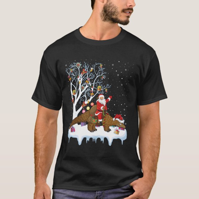 Camiseta Pangolin Lover Xmas Regalo Santa Riding Pangolin C (Anverso)