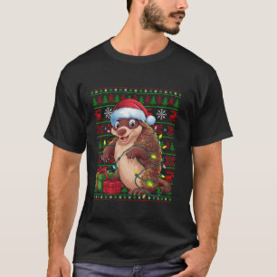Camiseta Pangolin Xmas enciende a Santa Hat Pangolin Chris