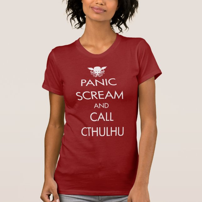 Camiseta Pánico y llamada Cthulhu del grito (Anverso)