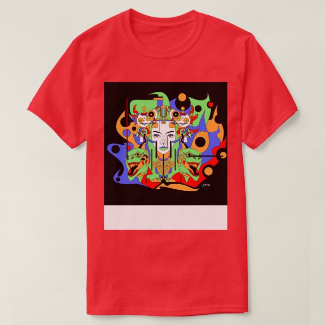 Camiseta paninaro locura metalizado en mujer abstracta ecop (Diseño del anverso)