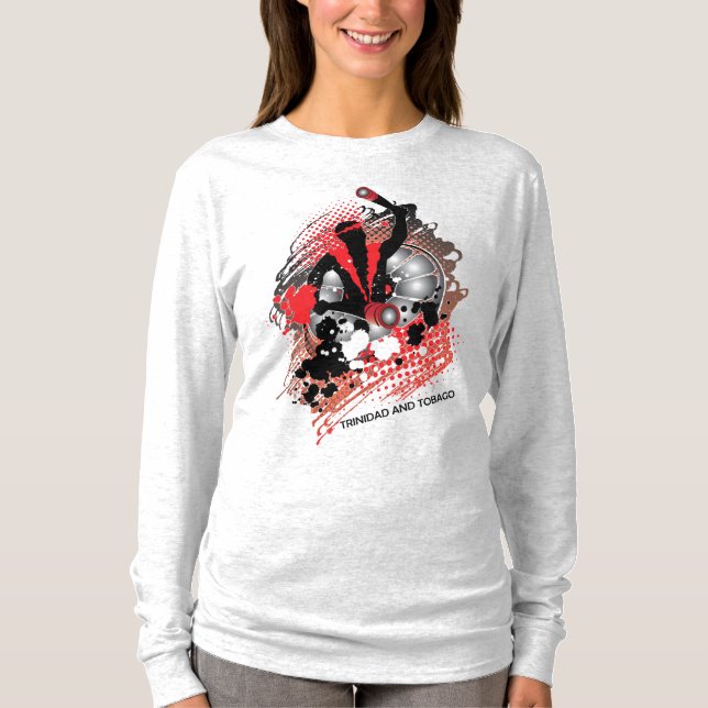 Camiseta Panman de carnaval abstracto en blanco y negro (Anverso)