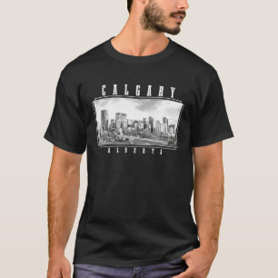 Camiseta Panorama de Calgary Alberta Canadá Orgullo Vintage