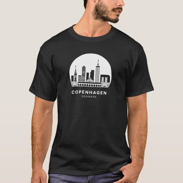 Camiseta Panorama de Copenhague Dinamarca (Anverso)