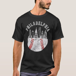 Camiseta Panorama de Filadelfia Fan de béisbol vintage de