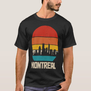 Camiseta Panorama de Montreal Quebec Canadá Orgullo Retro V