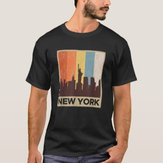 Camiseta Panorama de Nueva York Vintage Retro 70 s Gráfico