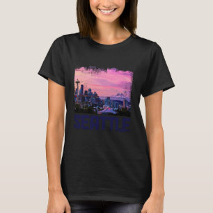 Camiseta Panorama de Seattle Washington Orgullo Vintage PNW