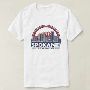 Camiseta Panorama de Spokane Washington DC