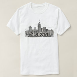 Camiseta Panorama de Spokane Washington DC