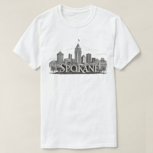 Camiseta Panorama de Spokane Washington DC