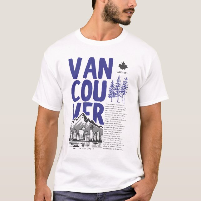 Camiseta Panorama de Vancouver BC Canadá  (Anverso)