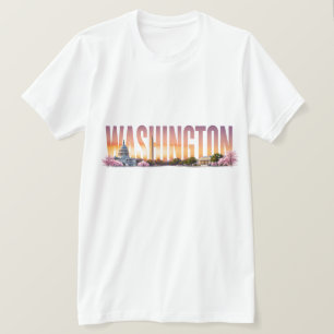 Camiseta Panorama de Washington Montaña Frente al Mar