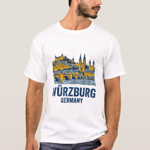 Camiseta Panorama de Wurzburgo puente principal antiguo Ale