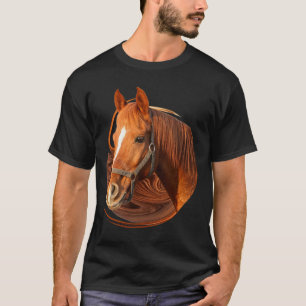 Camiseta Panorama gráfico de caballos de equitación - Jinet