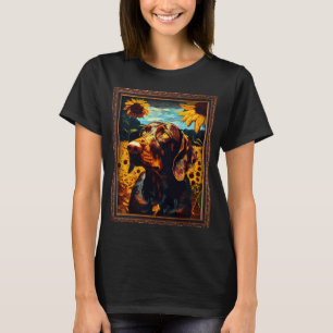 Camiseta Panorama Hanoverian Pintura Flor de girasol Mo