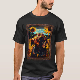 Camiseta Panorama Hanoverian Pintura Flor de girasol Mo