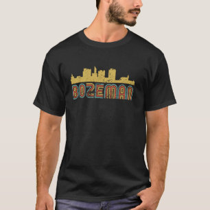 Camiseta Panorama Retro de Bozeman Vintage Paisaje Urbano B