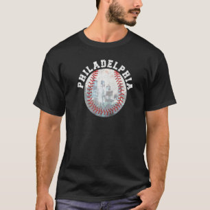 Camiseta Panorama urbano de Filadelfia béisbol horizonte de