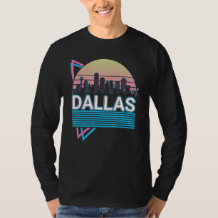Camiseta Panorama urbano de la ciudad de Dallas Retro