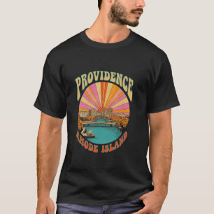 Camiseta Panorama urbano de Providence Rhode Island antiguo