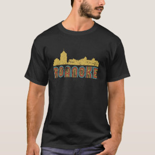 Camiseta Panorama urbano retro de Roanoke Skyline Roanoke V