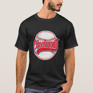 Camiseta Panorama urbano vintage de Cincinnati Béisbol Ho