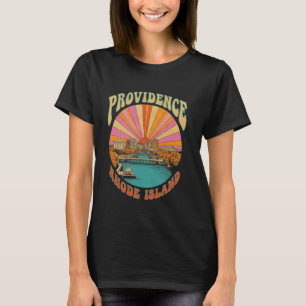 Camiseta Panorama urbano vintage de Providence Rhode Island