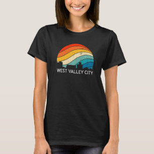 Camiseta Panorama urbano vintage de West Valley City, Utah