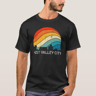 Camiseta Panorama urbano vintage de West Valley City Utah r