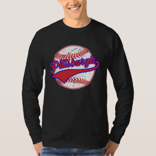 Camiseta Panorámica vintage de Pittsburgh béisbol hombres