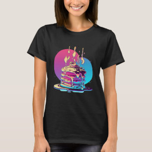 Camiseta Panqueques Synthwave Estética Retroondaas 80s