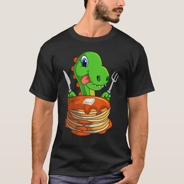Camiseta Panqueques Waffle Dinosaur Breakfast Flapjack Trex (Anverso)