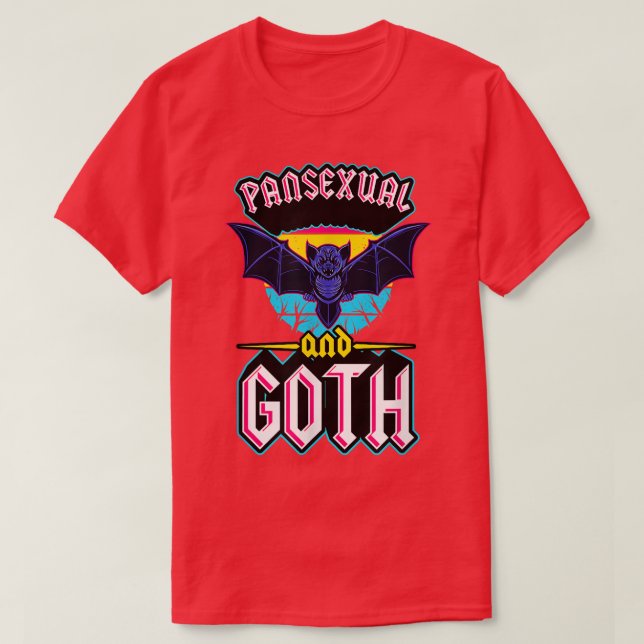 Camiseta Panseual And Goth Gothic Emo Bat Pride LGBTQ Hallo (Diseño del anverso)