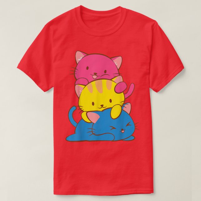 Camiseta Panseual Kawaii Cat Anime, Pan Pride Art Cute  (Diseño del anverso)