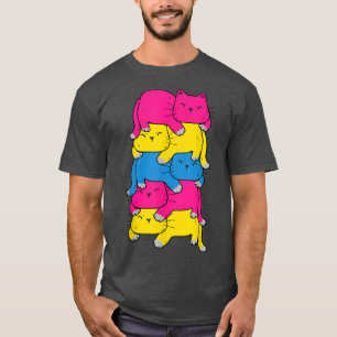 Camiseta Panseual lindo gato Pile Mes del Orgullo LGBT