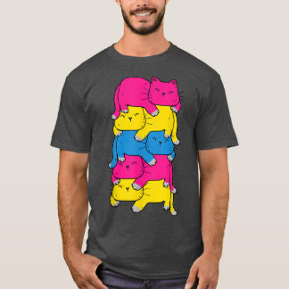 Camiseta Panseual lindo gato Pile Mes del Orgullo LGBT 