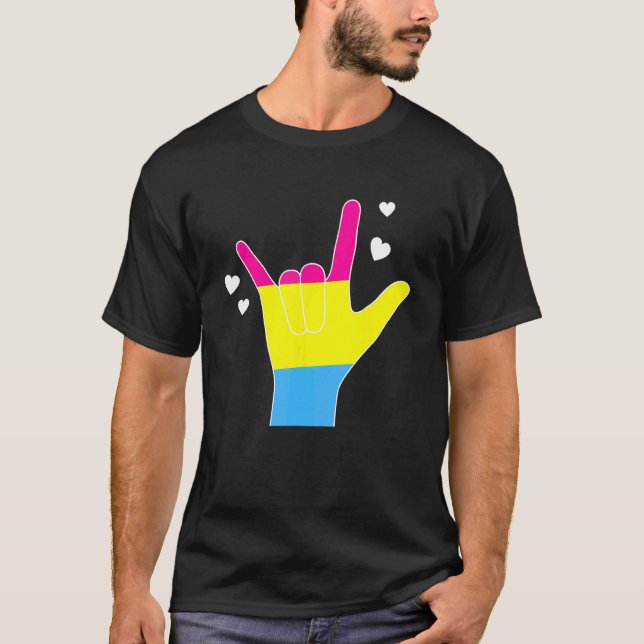 Camiseta Pansexual Asl Ily Lenguaje de Rótulo Pan Pride Sor (Anverso)