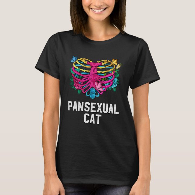 Camiseta Pansexual Cat Pan LGBTQ Amigos Del Orgullo No Bina (Anverso)