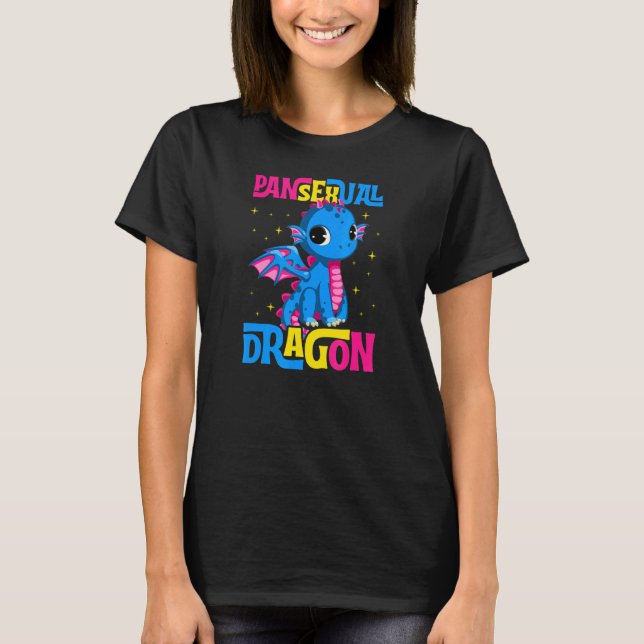 Camiseta Pansexual Dragon Cute Trendy Majestic Lgbtq Pan Pr (Anverso)