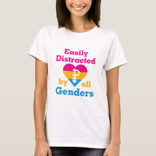 Camiseta Pansexual Fácilmente Distraído Por Todos Los Géner