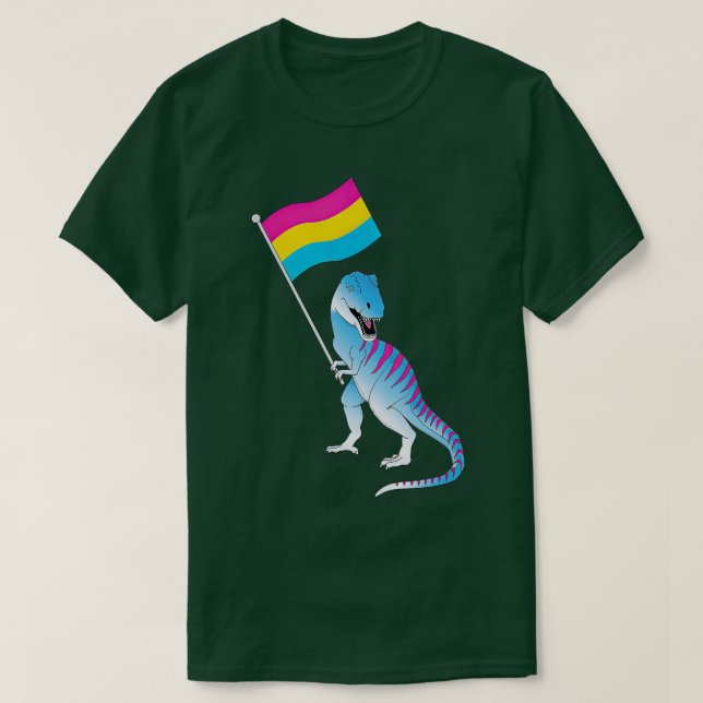 Camiseta Pansexual Flag Dinosaur Pride LGBQIA Nonbinary Gen (Diseño del anverso)