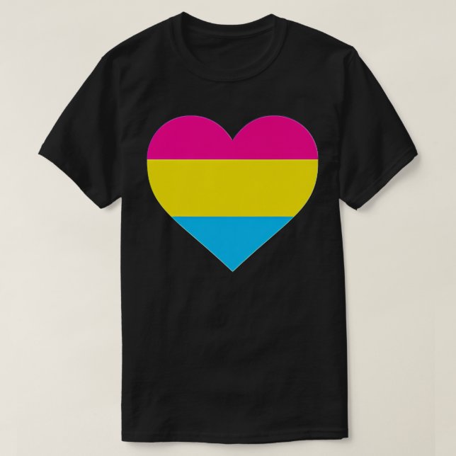 Camiseta Pansexual Flag  LGB Love Heart Pocket Print  (Diseño del anverso)