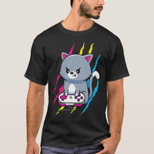Camiseta Pansexual Gaymer Geek Orgullo Lgbt Video Game Cat